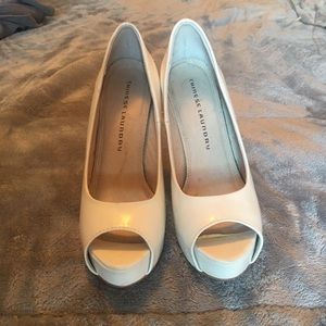 Chines Laundry white high heels. 5 inch tall